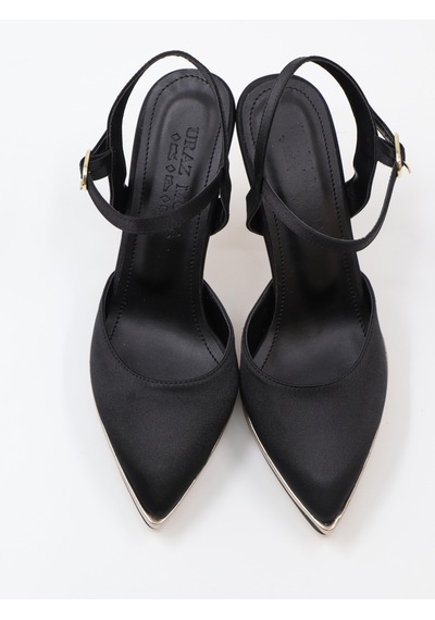 Nesilshoes Nesil Shoes Uraz 600 Siyah Saten Altın Topuklu Kadın Sandalet Nesilshoes Nesil Shoes Uraz 600 Siyah Saten Altın Topuklu Kadın Sandalet