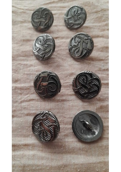 Sıyah Metal Düğme 16 Mm 8 Adet
