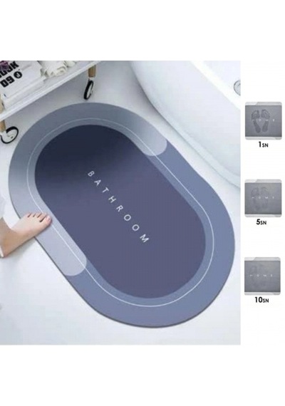 Sihirli Süper Su Emici Kaymaz Tabanlı Oval Paspas 40 60 Cm 5324 1239564
