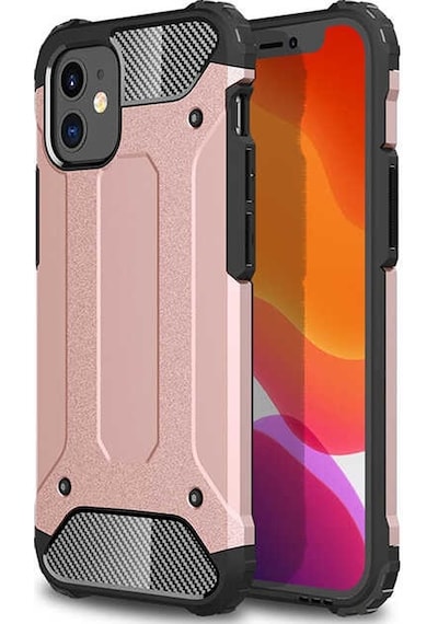 Kilifone - Apple Uyumlu iPhone 12 Mini - Kılıf Çift Katman Zırh Tank Crash Military Kapak - Rose Gold