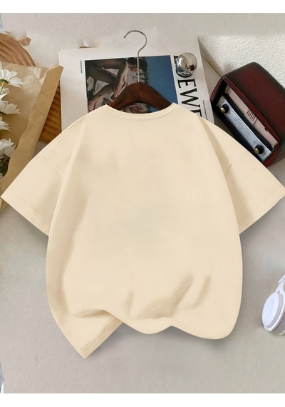 Uyguntarz Çocuk Dalda Uyuya Kalmış Maymun Baskılı Tasarım Tshirt Bej