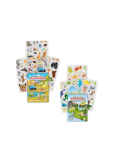 My Sticker Book '' Vahşi Hayvanlar-dinozorlar'' , 2li Set Tükenmeyen Sticker Kitabım