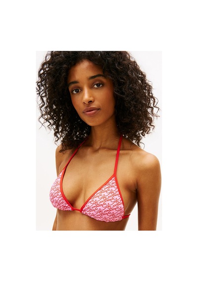 Tommy Hilfiger Kadın Triangle Baskı Detaylı Bikini Üstü-16080 Gül Rengi