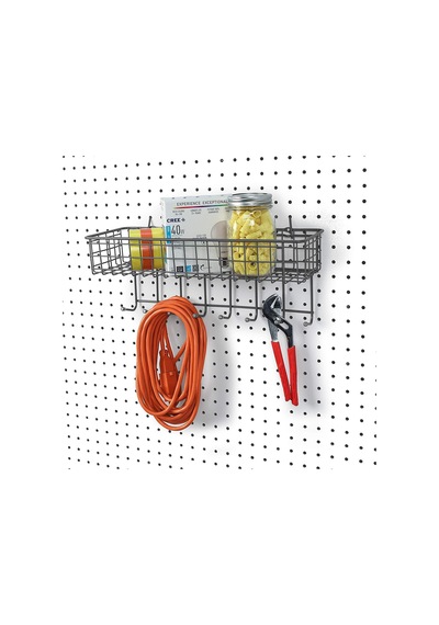 Diversified Pegboard & Duvara Monte Raf Sepeti Ve Kanca İstasyonu, 40,64 Cm U X 14,0 Cm G, Endüstriyel Gri Belirtilmemiş
