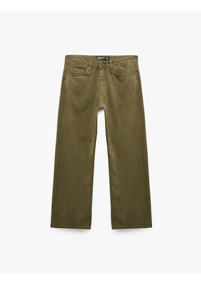 Koton Normal Bel Cepli Pamuklu Bol Kalıp Düz Paça Pantolon - Loose Straight Fit Jean Haki 7wam40253nd Koton Normal Bel Cepli Pamuklu Bol Kalıp Düz Paça Pantolon - Loose Straight Fit Jean Haki 7wam40253nd