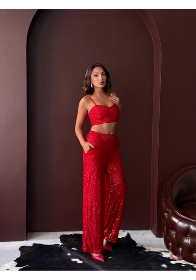 Verymoda F 1978 Pullu Pantollon Kırmızı