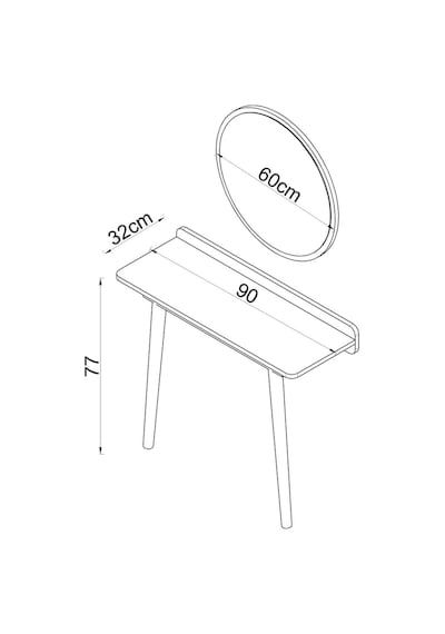 Round Beyaz Dresuar / Aynalı Dresuar / Ayaklı Dresuar / Beyaz Dresuar /antre Dresuar Beyaz