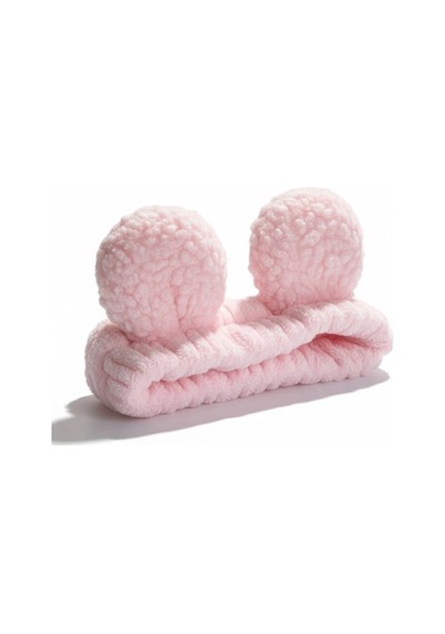 Caş Dekorasyon Pembe Renk Kulaklı Peluş Saç Bandı Pembe