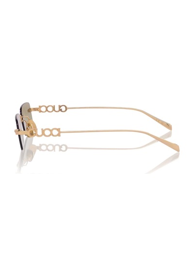 Gucci Gg 1808s 002 52 Unisex Dikdörtgen Goldi Metal Güneş Gözlüğü Altın
