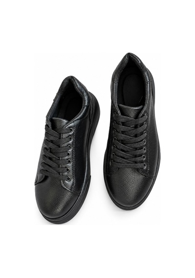 Yalçın Erkek Casual Bağcıklı Ortopedik Rahat Kaymaz Taban Sneaker Ayakkabı Siyah - 940118026 Siyah