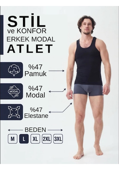 Mercan 6'lı Lacivert Modal Atlet - Asalet Ve Esneklik, Farkı Hisset