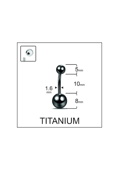 Yüksek Kalite G23 Titanium Top Modeli Titanyum Göbek Piercingi Siyah