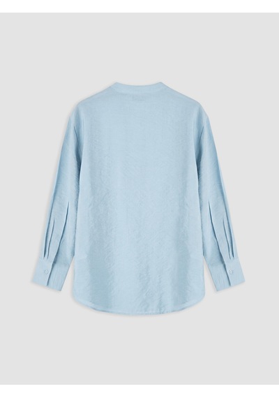 Lcw Modest Mavi Hakim Yaka Modal Karışımlı Kadın Gömlek Tunik
