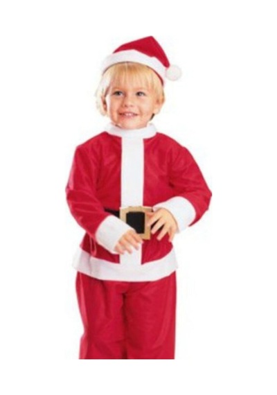 Erkek Çocuk Kırmızı Noel Baba Kostümü 3 Yaş