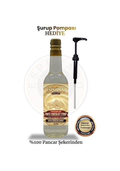Premıum Karamel - Beyaz Çikolata Aromalı Kahve Şurubu 750 Ml X 2 Adet Diğer