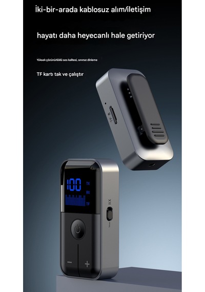 2 İn 1 Bluetooth Adaptör Alıcı Verici Bluetooth 5.4 Receiver Tf Kart Girişli Aux Wireless Araç Kiti