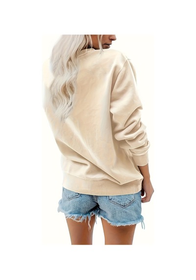 Uyguntarz Unisex Sevimli Kurbagalar Baskılı Oversize Sweatshirt Bej