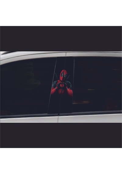 Araba Kapı Direk Kaplama Folyosu Deadpool Sağ Ve Sol 2adet