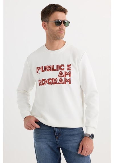 Tudors Unisex Oversize Geniş Kesim Pamuklu Yumuşak Dokulu İçi Polarlı Baskılı Beyaz Sweatshirt-37298 Beyaz Tudors Unisex Oversize Geniş Kesim Pamuklu Yumuşak Dokulu İçi Polarlı Baskılı Beyaz Sweatshirt-37298 Beyaz