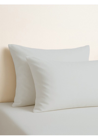 Purecomfort %100 Doğal Pamuk 2'li Yastık Kılıfı Seti Toz Pembe Açık Gri