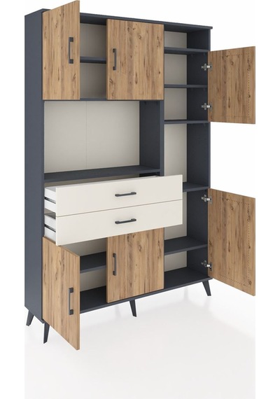 Arges Dolap 9 Raflı 2 Çekmeceli 6 Kapaklı 132x30x195 Antrasit... Antrasit Arges Dolap 9 Raflı 2 Çekmeceli 6 Kapaklı 132x30x195 Antrasit... Antrasit