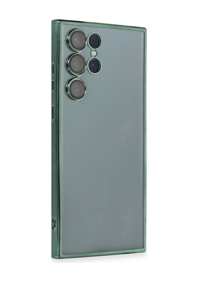 Newface - 153 - Samsung Galaxy S22 Ultra Kılıf Razer Lensli Silikon - Csmo-tex - - Yeşil