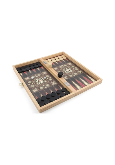 Kişiye Özel İsimli Lüks Ahşap Sedef Görünümlü 3ü 1 Arada Satranç Dama Tavla Kilitli Premium Set 34cm