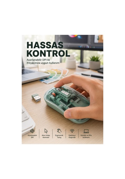 8753tknd Şeffaf Tasarımlı Bluetooth Kablosuz Mouse Pilli Kullanım Yeni Nesil 893hmng Çok Renkli Diğer