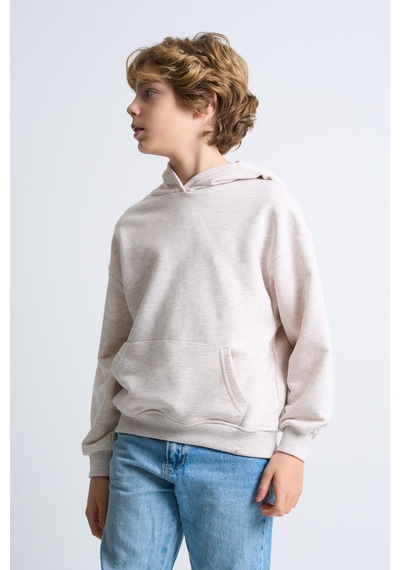 Alexandergardi Alexandergardı Kanguru Cepli Kapüşonlu Çocuk Sweatshirt Bej