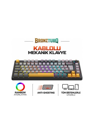 Bronzturq Mk1115 Rainbow Antı-ghosting Kablolu Mekanik Klavye