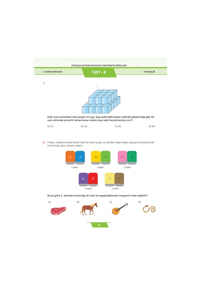 3. Sınıf Zihin Çalıştıran Eğlenceli Kanguru Matematik Soruları