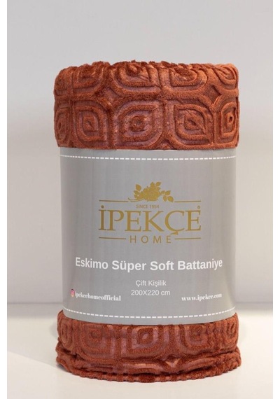 Eskimo Süper Soft Çift Kişilik 200x220 Cm Battaniye Turuncu Turuncu