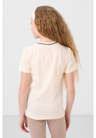 Ekru Pamuklu O Yaka Standart Fit Basic Kız Çocuk T-shirt - 75177 Ekru