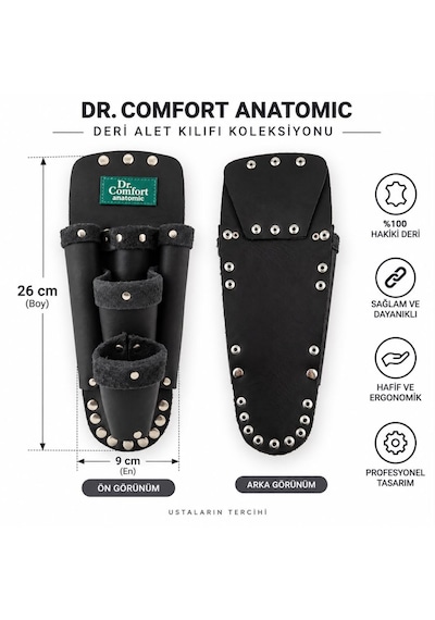 Dr.comfort 520 Hakiki Deri Bel Çantası Kemer Askılı El Aletleri Takım Çantası