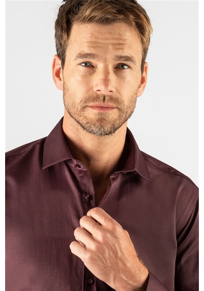 Tudors Modern Slim Fit Düz Saten Erkek Gömlek-23058 Bordo Tudors Modern Slim Fit Düz Saten Erkek Gömlek-23058 Bordo