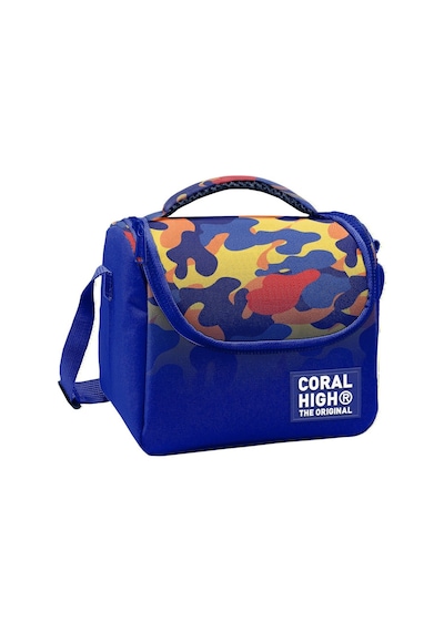 Coral High Erkek Çocuk Mavi Çok Renkli Kamuflaj Desenli Isı Yalıtımlı Beslenme Çantası 37139 Lacivert