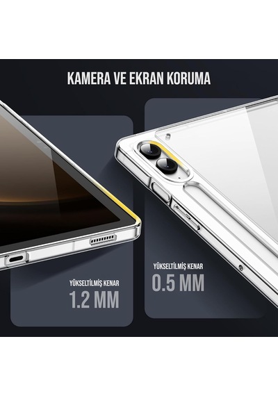 Samsung Tablet Kılıf Şeffaf Silikon Arka Kapak Tab S9 Fe Plus X510 /tab S9 Plus X810