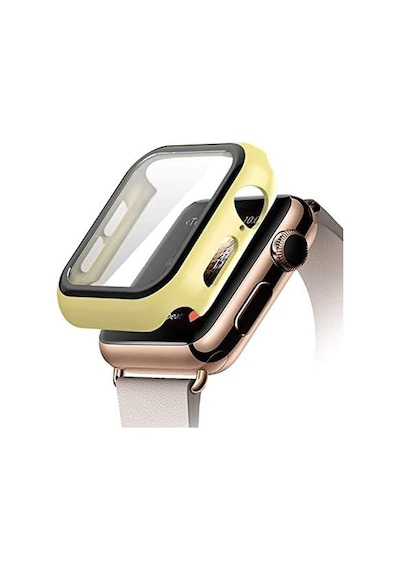 Apple Watch Seri 38mm /40mm /41mm İle Uyumlu Kasa Ve Ekran Koruyucu Kılıf Temperli Cam 360 Derece Koruyucu