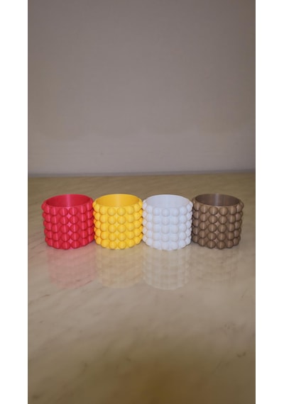 Bubble Dekoratif Mini Saksı & Masaüstü Organizer Beyaz