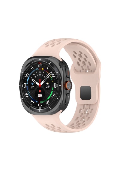 Galaxy Uyumlu Watch Ultra 47mm Zore Krd-119 Delikli Tasarım Silikon Kordon-pembe