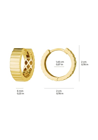 14 Ayar İtalyan Halka Desenli Altın Küpe 5,05 Gr-5962