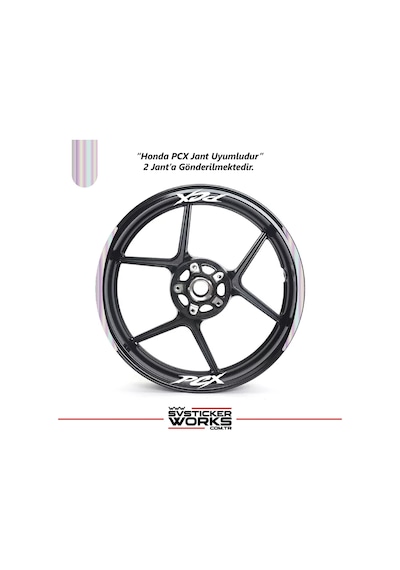 Honda Pcx Motosiklet Jant Şeridi Sticker Set Ay Modeli Hologram