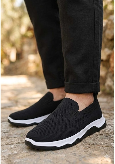 Mcdark Erkek Siyah Beyaz Triko Aqua Yazlık Sneaker Ayakkabı