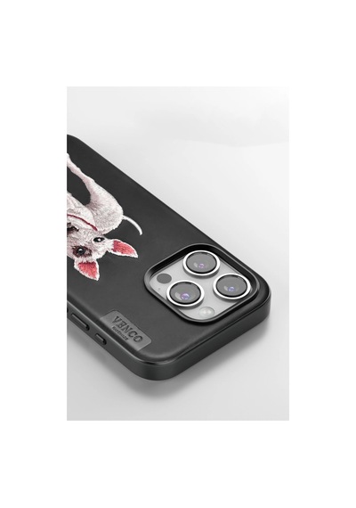 Venco Apple İphone 15 Pro Perma Desenli Kapak - Siyah 0.2M-Çok Renkli