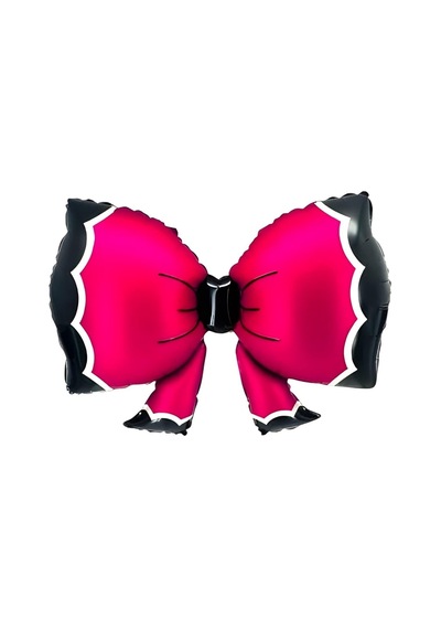 92x58 Cm Fuşya Bowtie Fiyonk Folyo Balon - Doğum Günü Parti Dekorasyon Balonu Çok Renkli