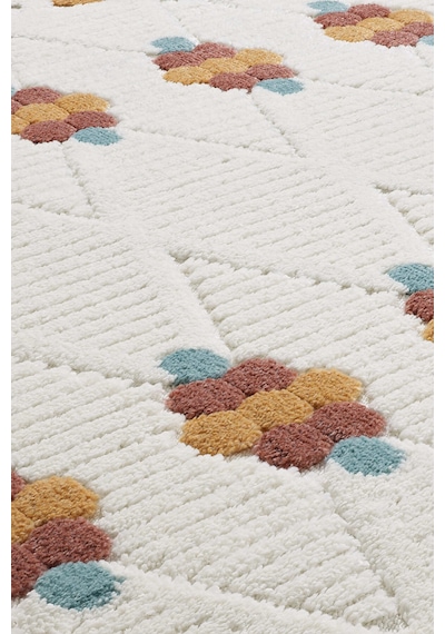 Mariesse Home Elit Bukleli Multi Renkler Yumuşak Peluş Post Shaggy Çocuk Odası Oturma Odası Salon Halısı 0911a Çok Renkli