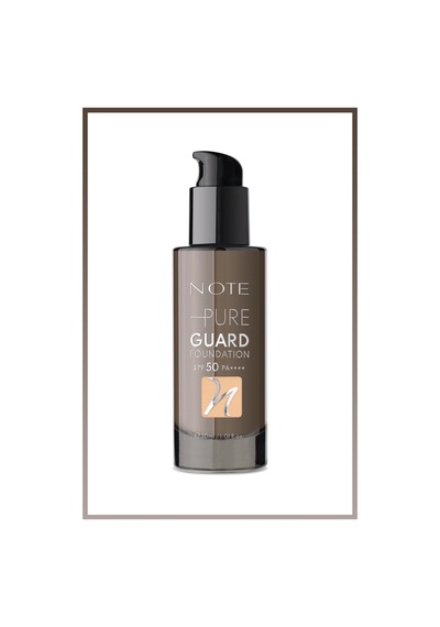 Note Cosmetics Pure Guard Yoğun Kapatıcı Saten Bitişli Fondöten SPF50 120 Golden Beige
