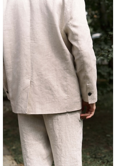 Bohemai Carlo Naturel Keten Erkek Blazer Naturel