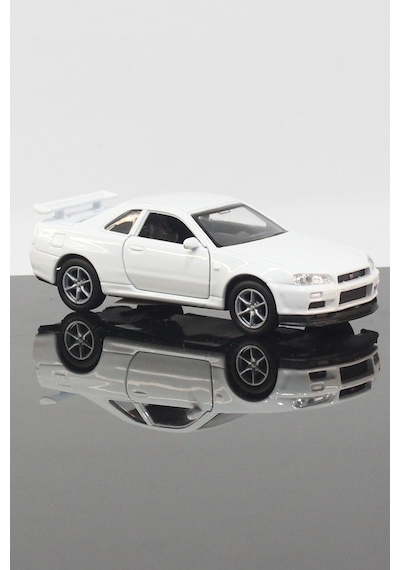 Toyaş Nissan Skyline GT-R R34 Model Çek Bırak Araba 11 CM Beyaz