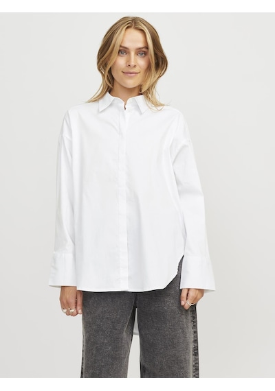 Jack & Jones Kadın Sırt Dekolteli Çizgili Gömlek - Magna Bright White Çok Renkli